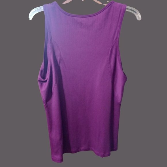 Puma Womens Purple Ribbed  Fitted DryCell Tank Top Purple Small - Picture 2 of 11